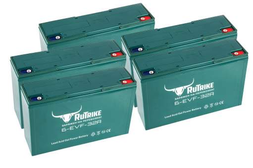 Комплект тяговых гелевых аккумуляторов RuTrike 60V32A/H C3 Комплект тяговых гелевых аккумуляторов RuTrike 60V32A/H C3